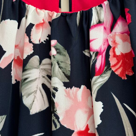 Eliza J Floral on Navy & Pink High Low Maxi Dress Women's Size XXL - Picture 8 of 15